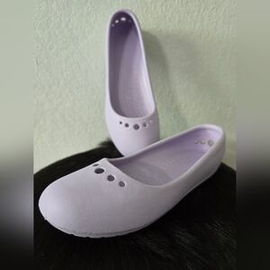 Crocs Prima Women’s Ballet Flats Lavender Rubber Slip-On Comfort Shoes Size 8